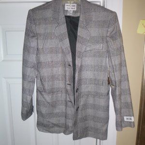 Women's 100% Silk Checkered Blazer